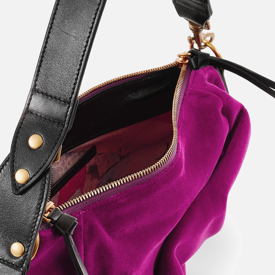 Vivienne Westwood Agnes Small Velvet Shoulder Bag