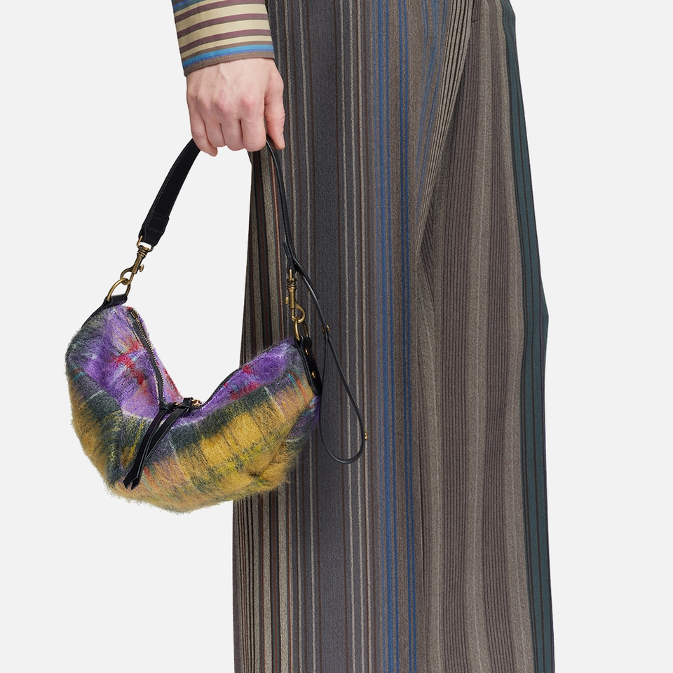 Vivienne Westwood Agnes Tartan Wool Small Shoulder Bag