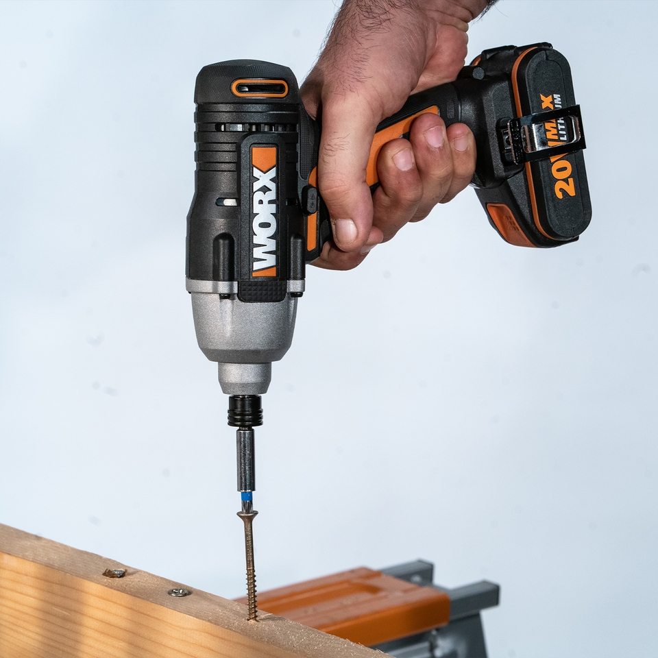 Worx WX902 20v Cordless Combi Drill Impact Driver with x2 2.0Ah Batteries Homebase