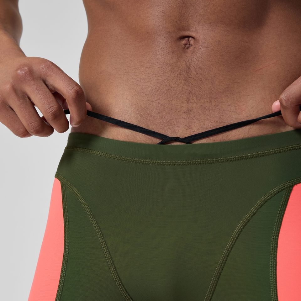 Cuissard de natation couleur unie Vanquisher pour hommes, vert/rose