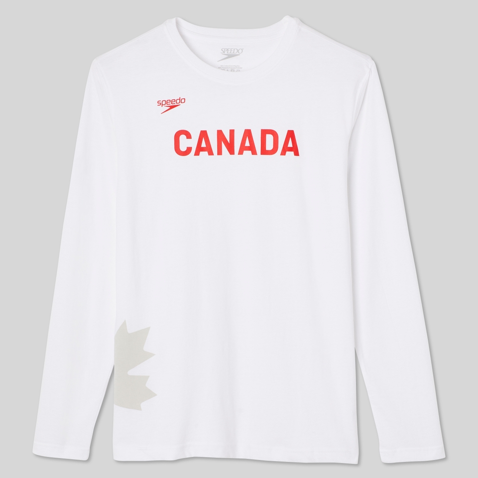 Unisex Canada Team Long Sleeve Crewneck Tee White