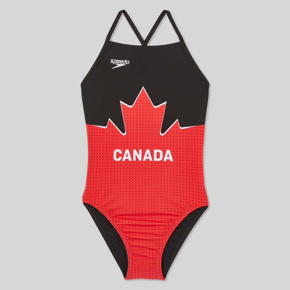 Women's Canada Team Swimsuit Red