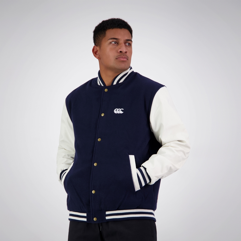 ADULT CCC LETTERMAN JACKET NAVY & WHITE