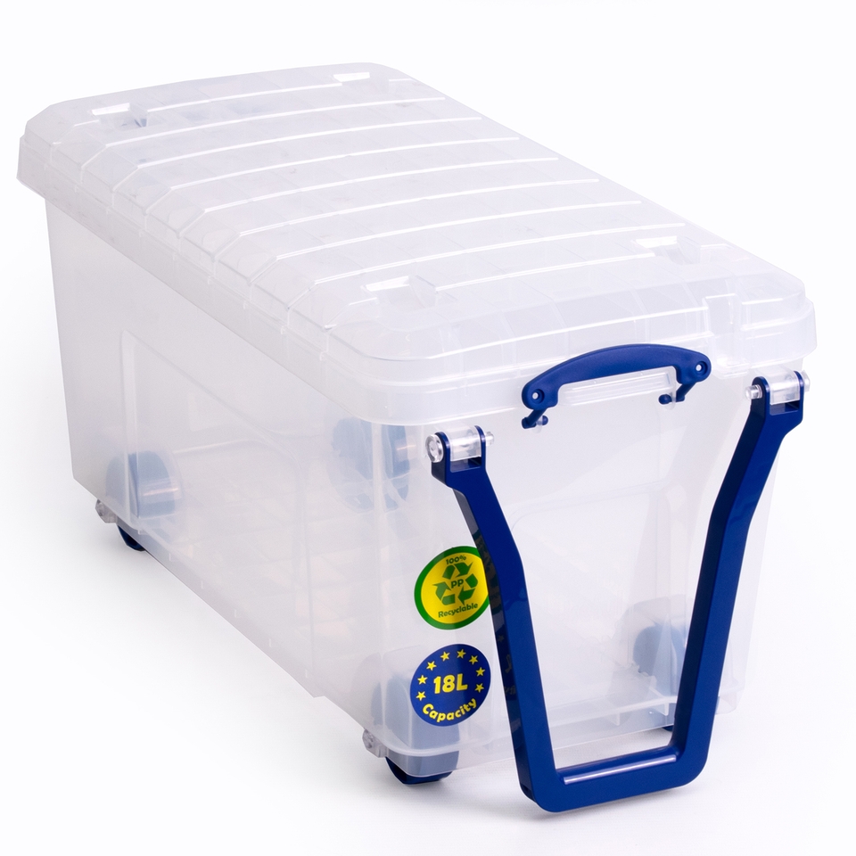 Really Useful Wheeled Trunk - 18 Litre - Clear