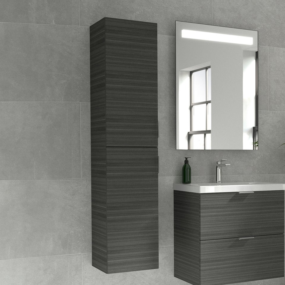 Lindo 300mm Bathroom Tall Wall Storage Unit Left Hand - Linear ...