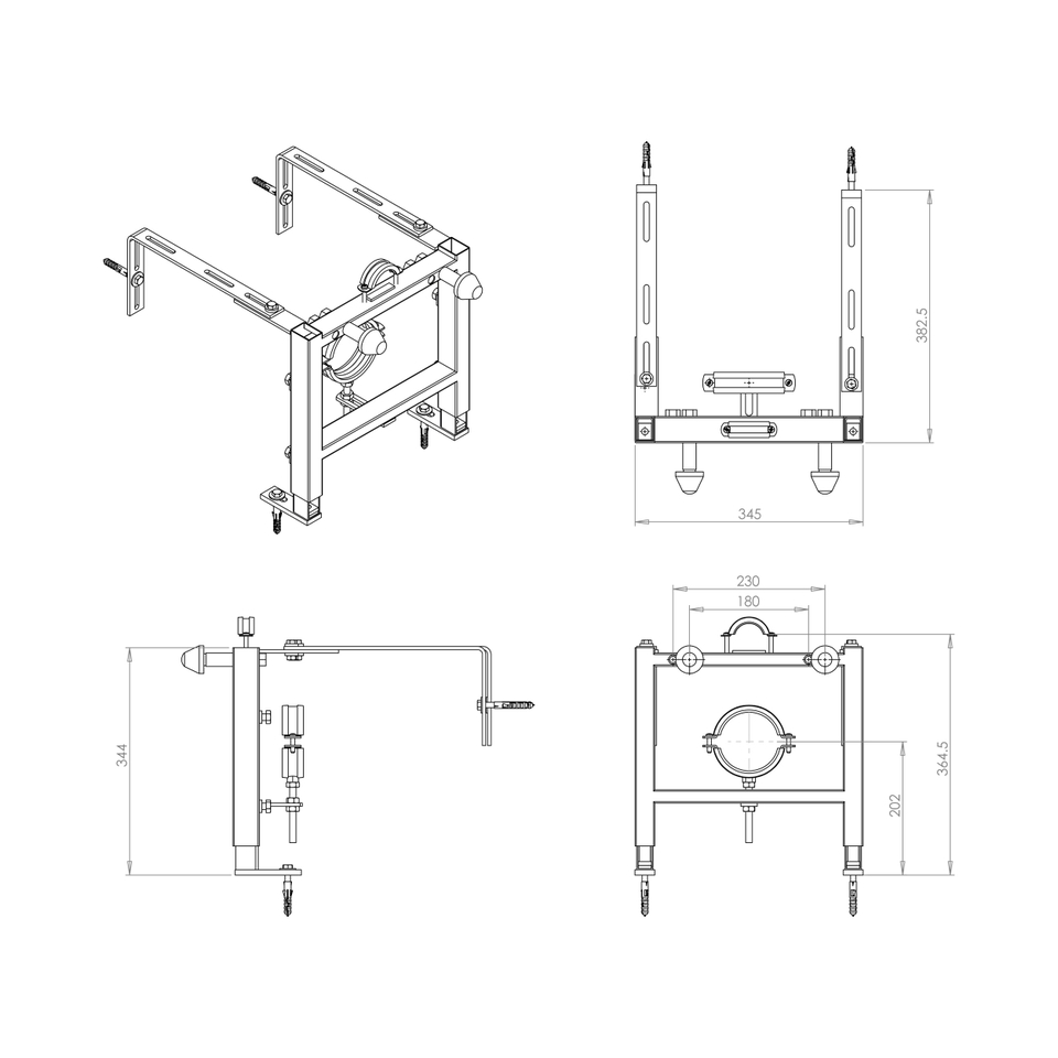 Lindo Compact Wall Hung Toilet Frame