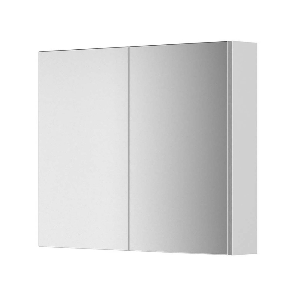 Lindo 800mm Bathroom Mirror Cabinet with Shaver Socket - White Gloss