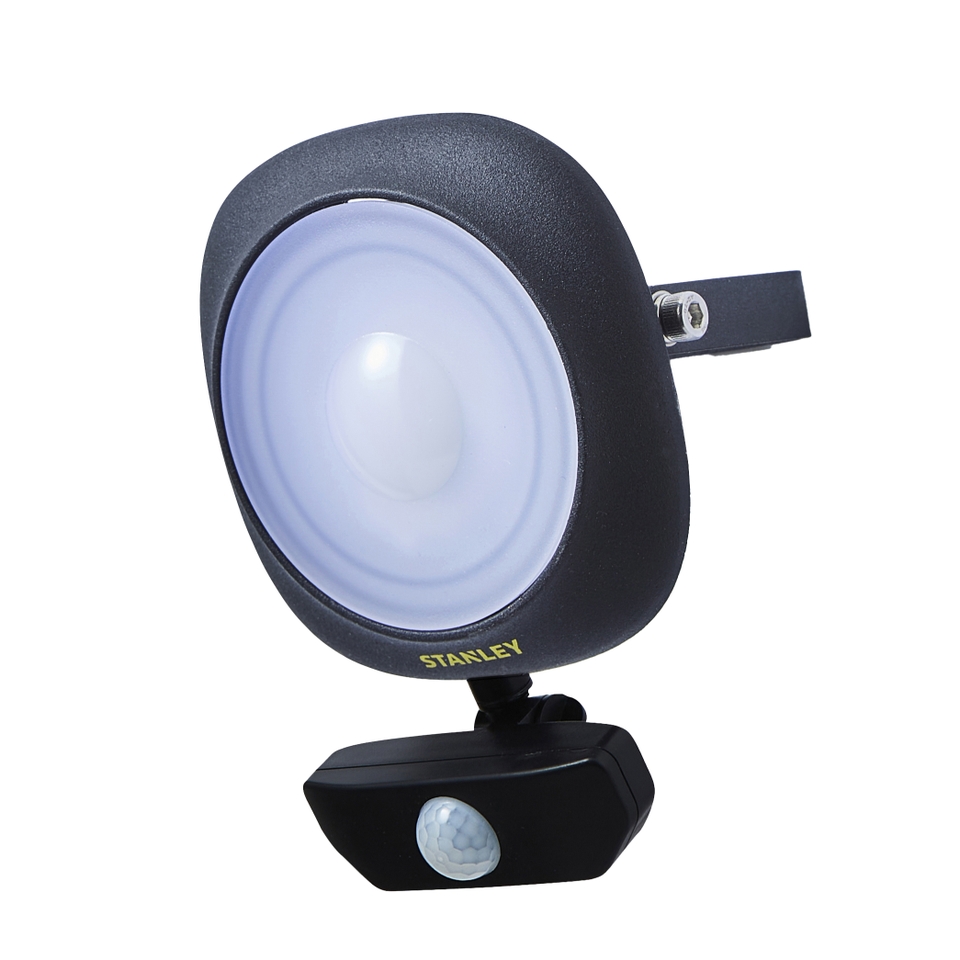 Stanley 20W Black LED Slimline Floodlight with PIR Motion Sensor