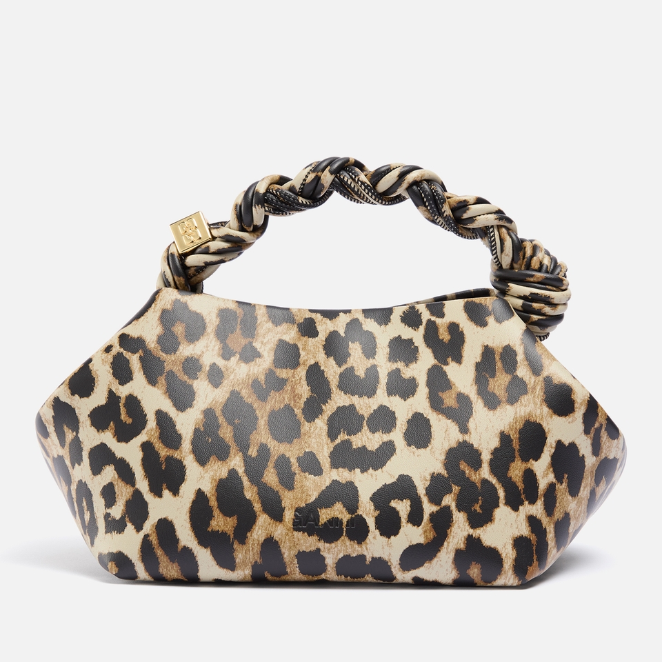 Ganni Small Bou Leopard-Print Leather-Blend Bag