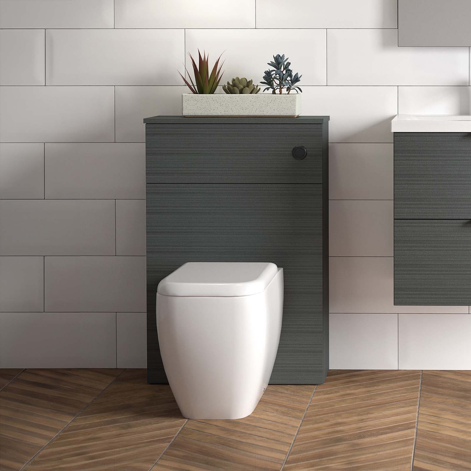 Lindo 510mm Toilet Unit with Fluidmaster Concealed Cistern - Linear Anthracite