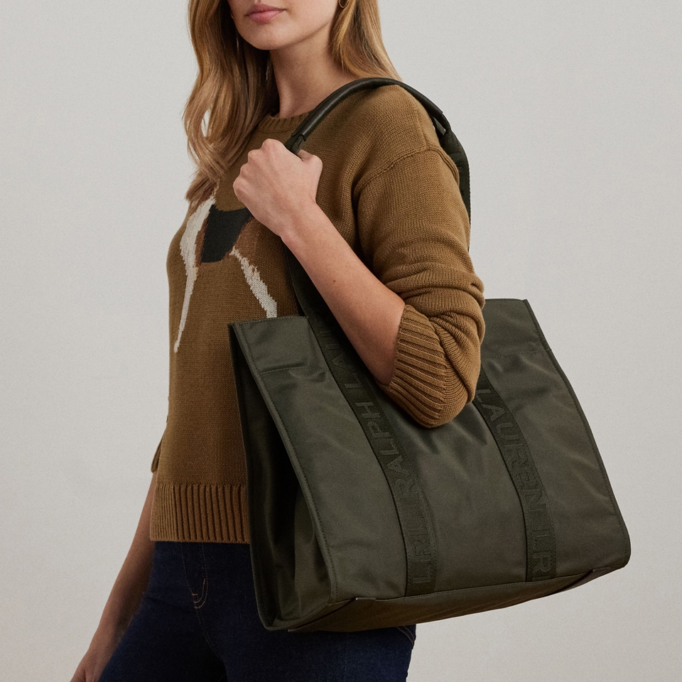 Lauren Ralph Lauren Stevie Extra Large Nylon Tote Bag