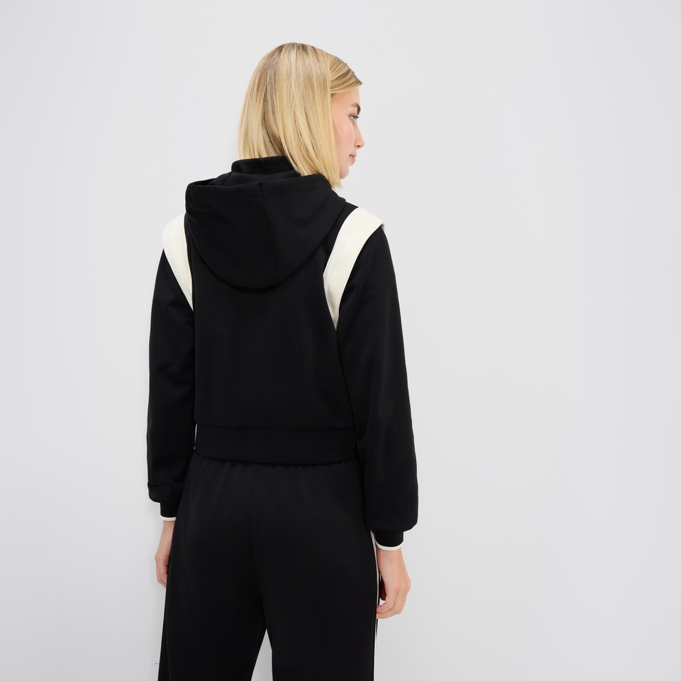 Women's Perna Cropped Track Top Black/Off White