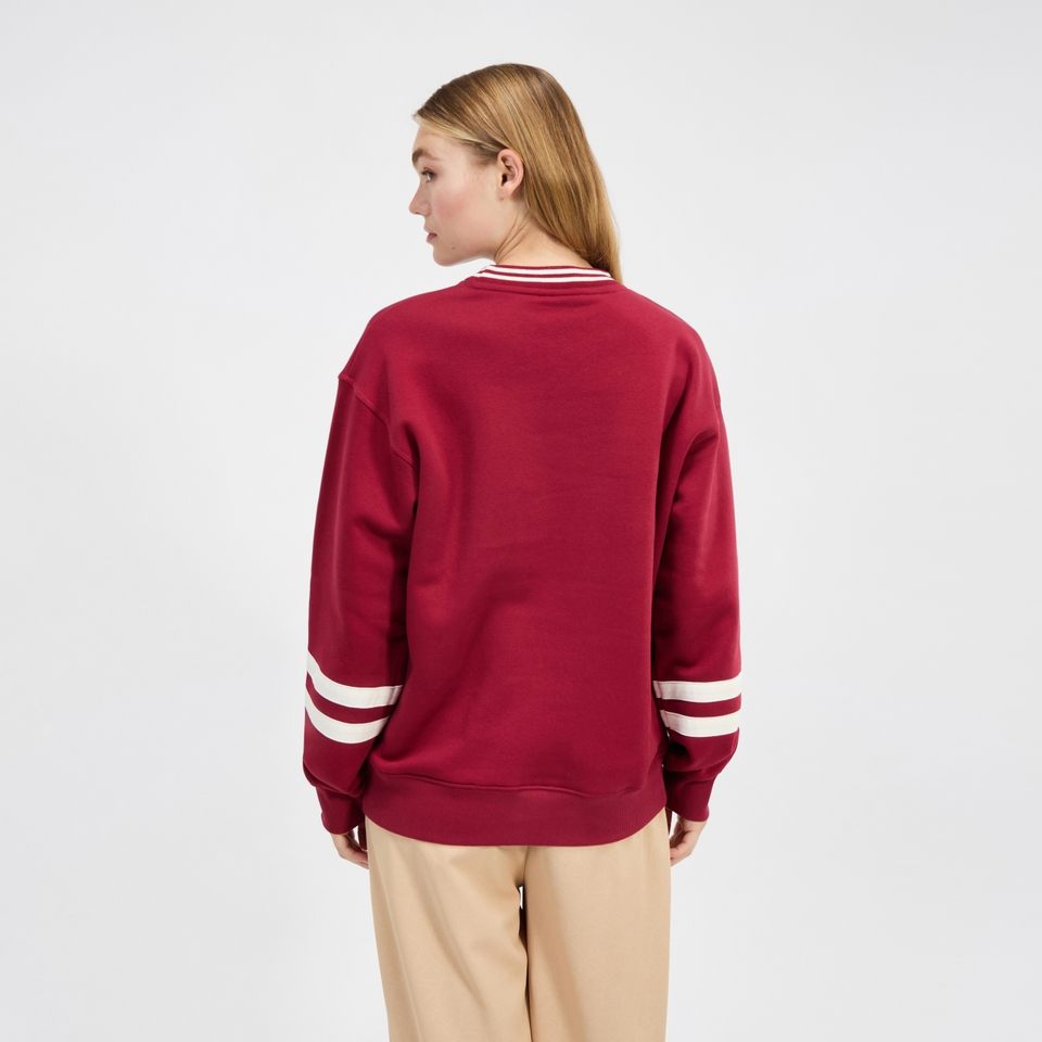 Sweatshirt Marchi für Damen Burgunderrot/Cremeweiß