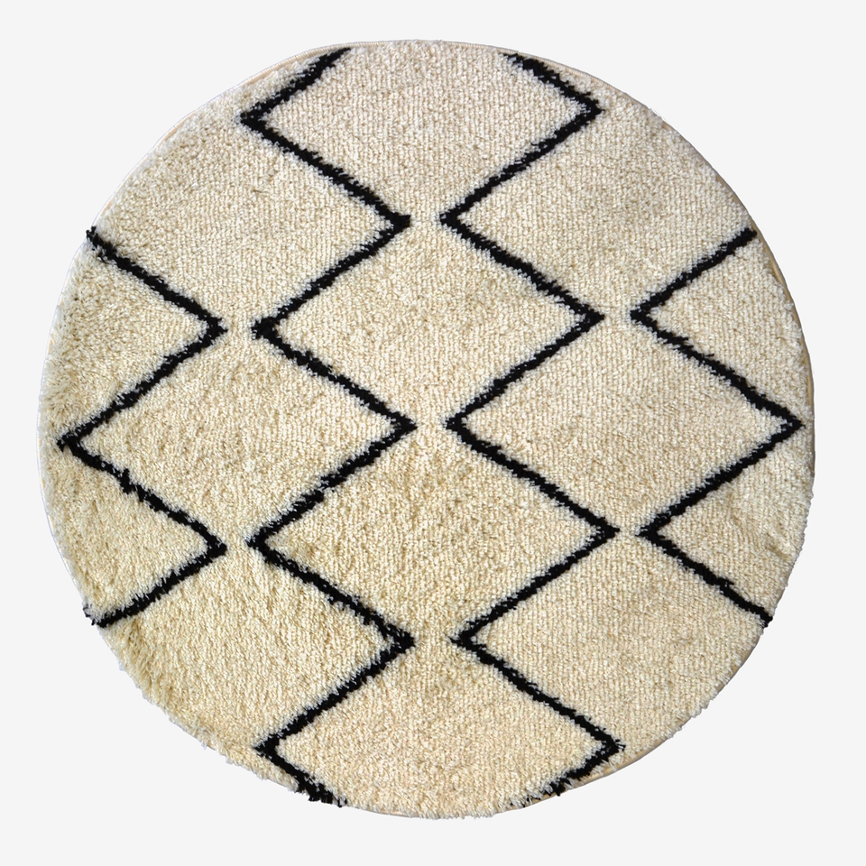 Snug ZigZag Round Rug 100cm Homebase
