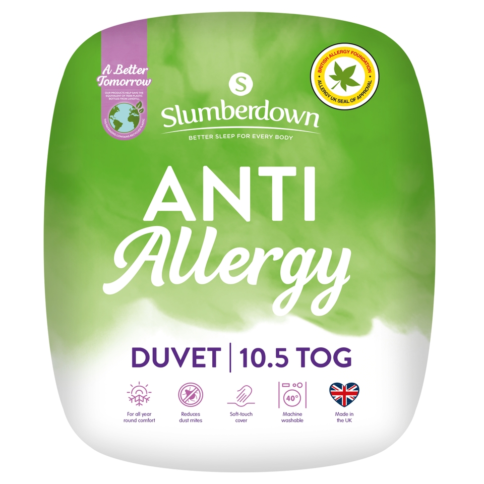 Slumberdown 10.5 Tog Anti Allergy Duvet Single Homebase
