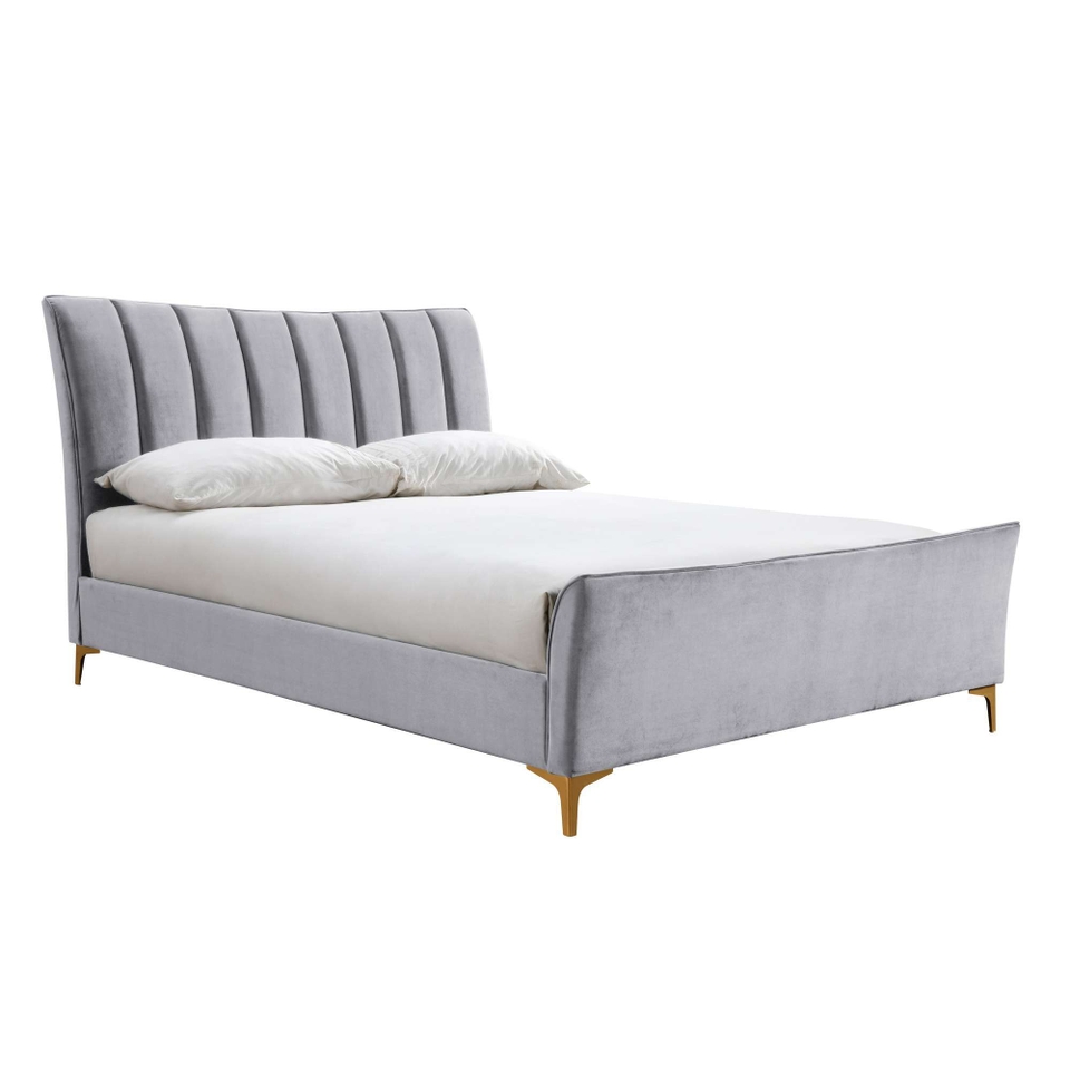 Clover Upholstered King Bed Frame - Grey