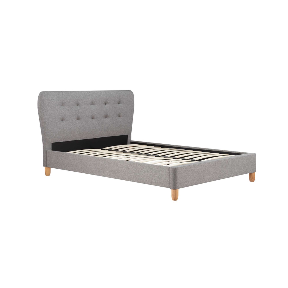 Stockholm Button Headboard King Bed Frame - Grey