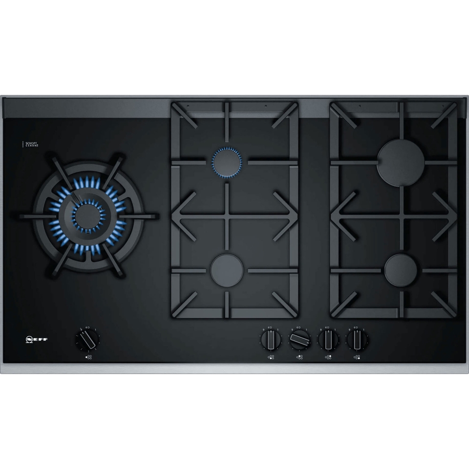 NEFF N90 T29TS79N0 85cm Gas Hob - Black/Stainless Steel