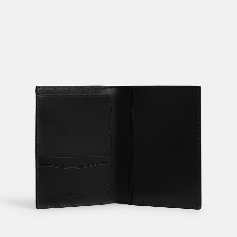 Coach Croc-Effect Patent Leather Passport Holder