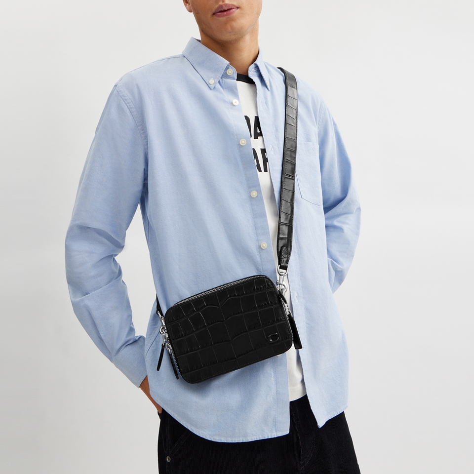 Coach Charter 19 Croc-Effect Leather Crossbody Bag