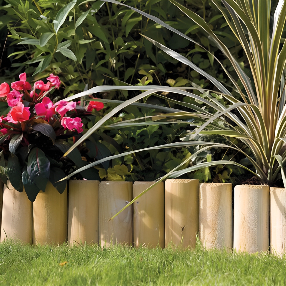 Grange Log Edging Roll 1.8m x 150mm Homebase