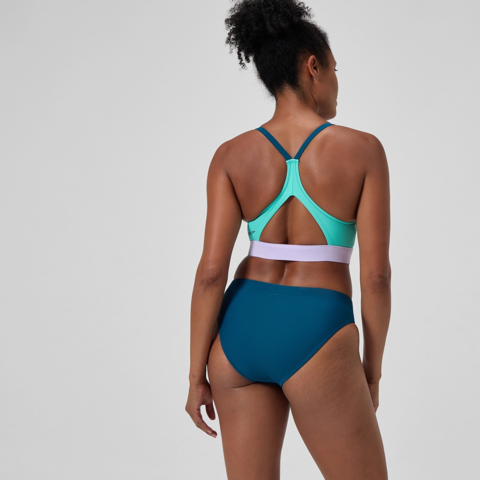 Einfarbige klassische Bikinihose Dunkelpetrol für Damen