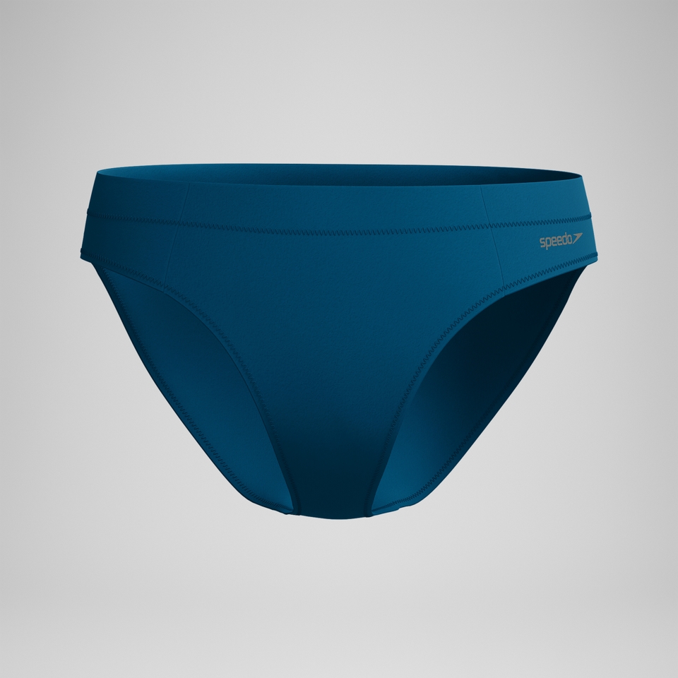 Einfarbige klassische Bikinihose Dunkelpetrol für Damen