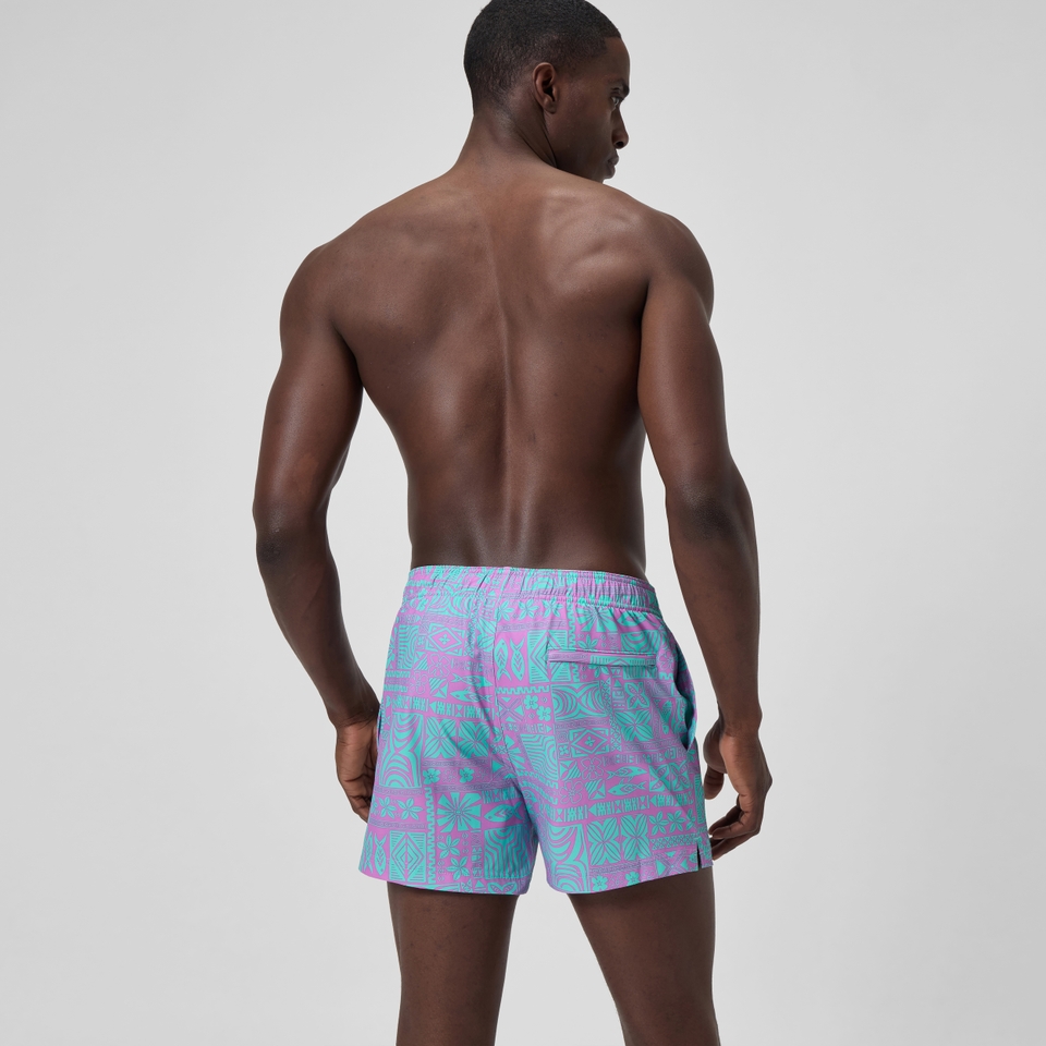 Redondo Edge Bedruckte Badeshorts 35 cm Pink/Blau für Herren