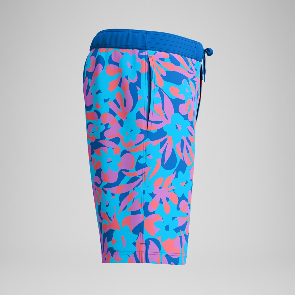 Bondi Bedruckte Badeshorts 50 cm Blau/Pink für Herren