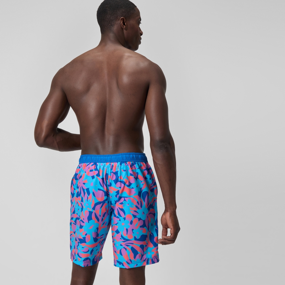 Bondi Bedruckte Badeshorts 50 cm Blau/Pink für Herren