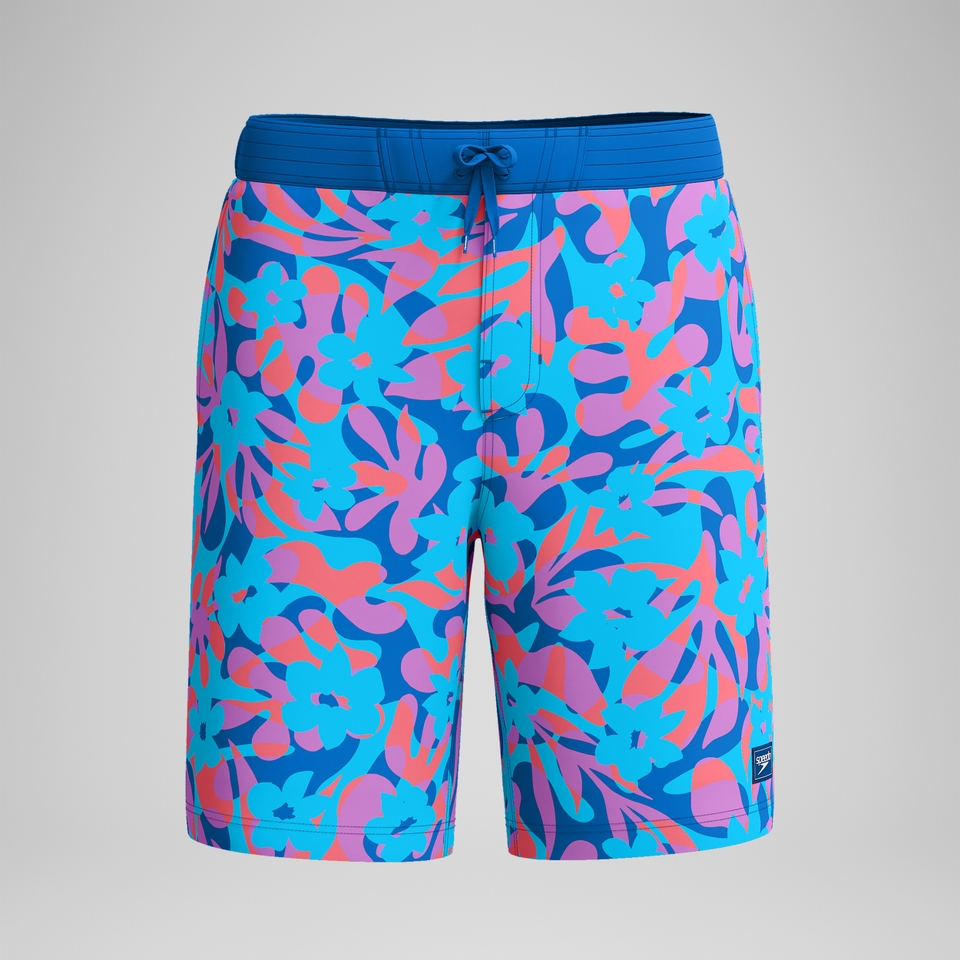 Bondi Bedruckte Badeshorts 50 cm Blau/Pink für Herren