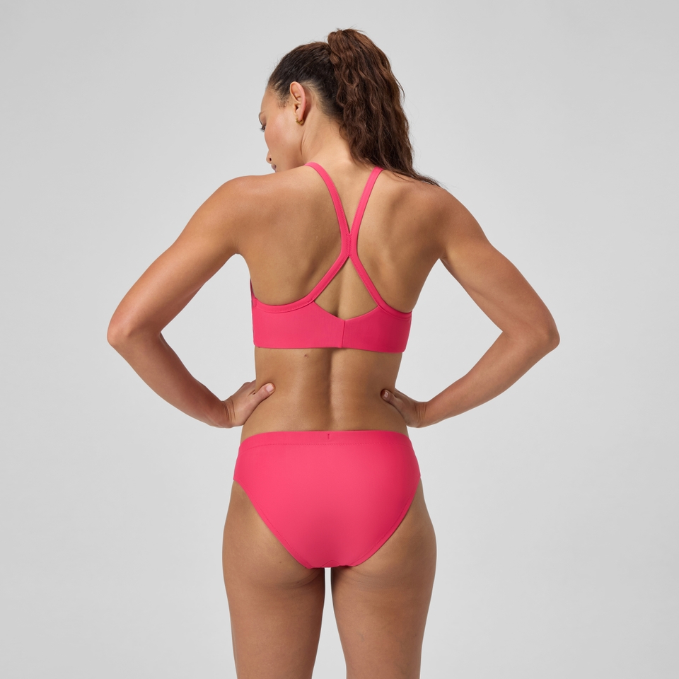 Einfarbige klassische Bikinihose Rosa für Damen