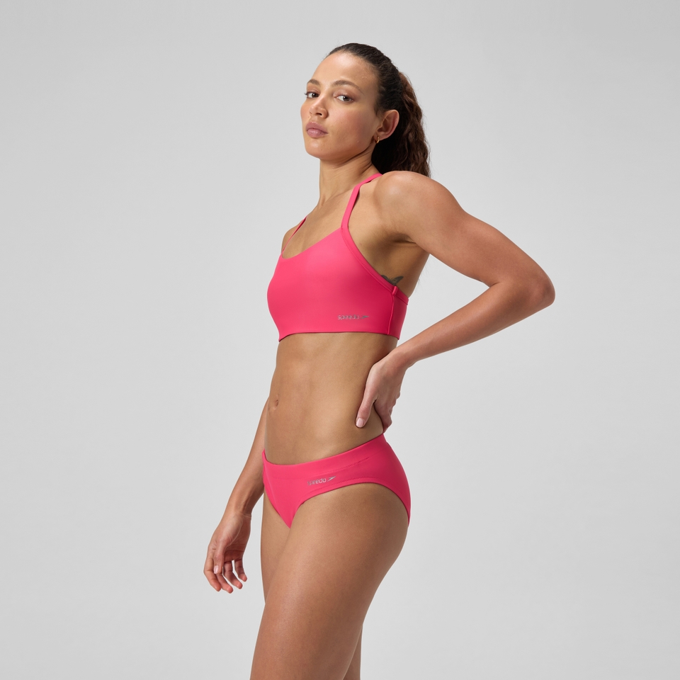 Einfarbige klassische Bikinihose Rosa für Damen