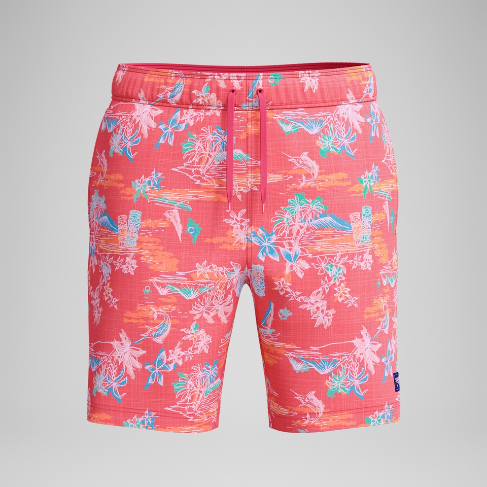 Redondo Edge Bedruckte Badeshorts 45 cm Orange/Blau für Herren