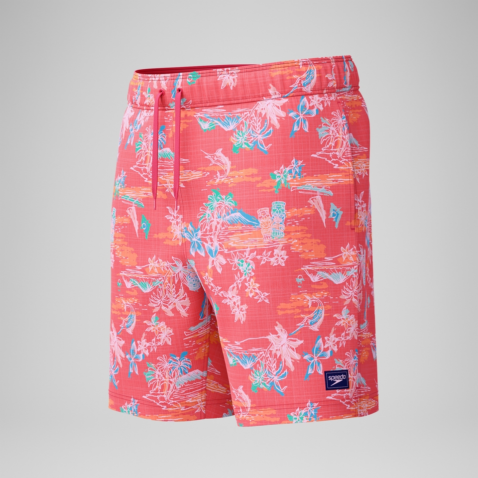 Redondo Edge Bedruckte Badeshorts 45 cm Orange/Blau für Herren