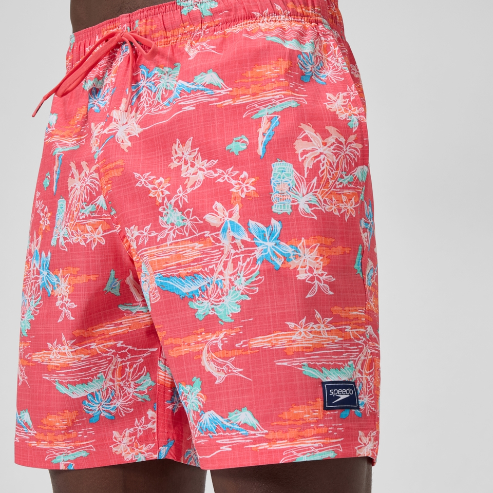 Redondo Edge Bedruckte Badeshorts 45 cm Orange/Blau für Herren