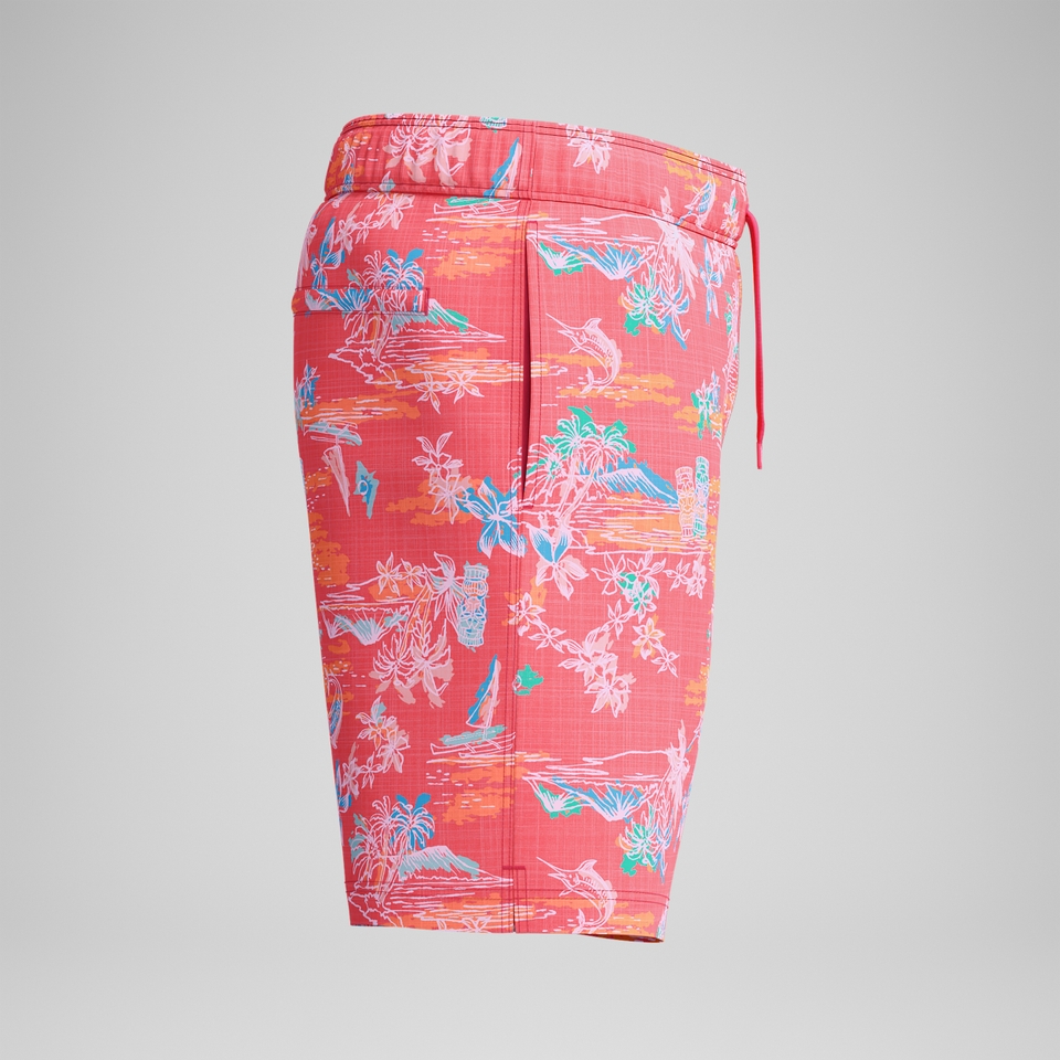 Redondo Edge Bedruckte Badeshorts 45 cm Orange/Blau für Herren