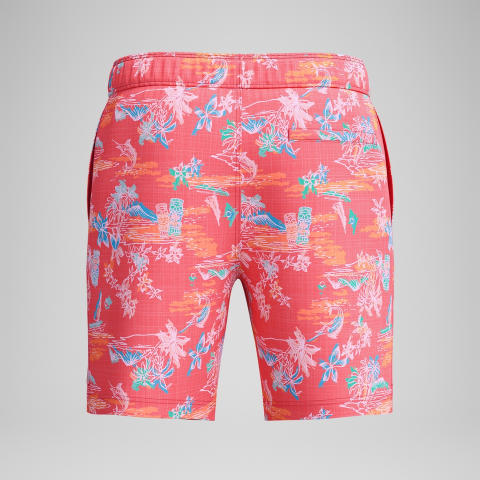Redondo Edge Bedruckte Badeshorts 45 cm Orange/Blau für Herren
