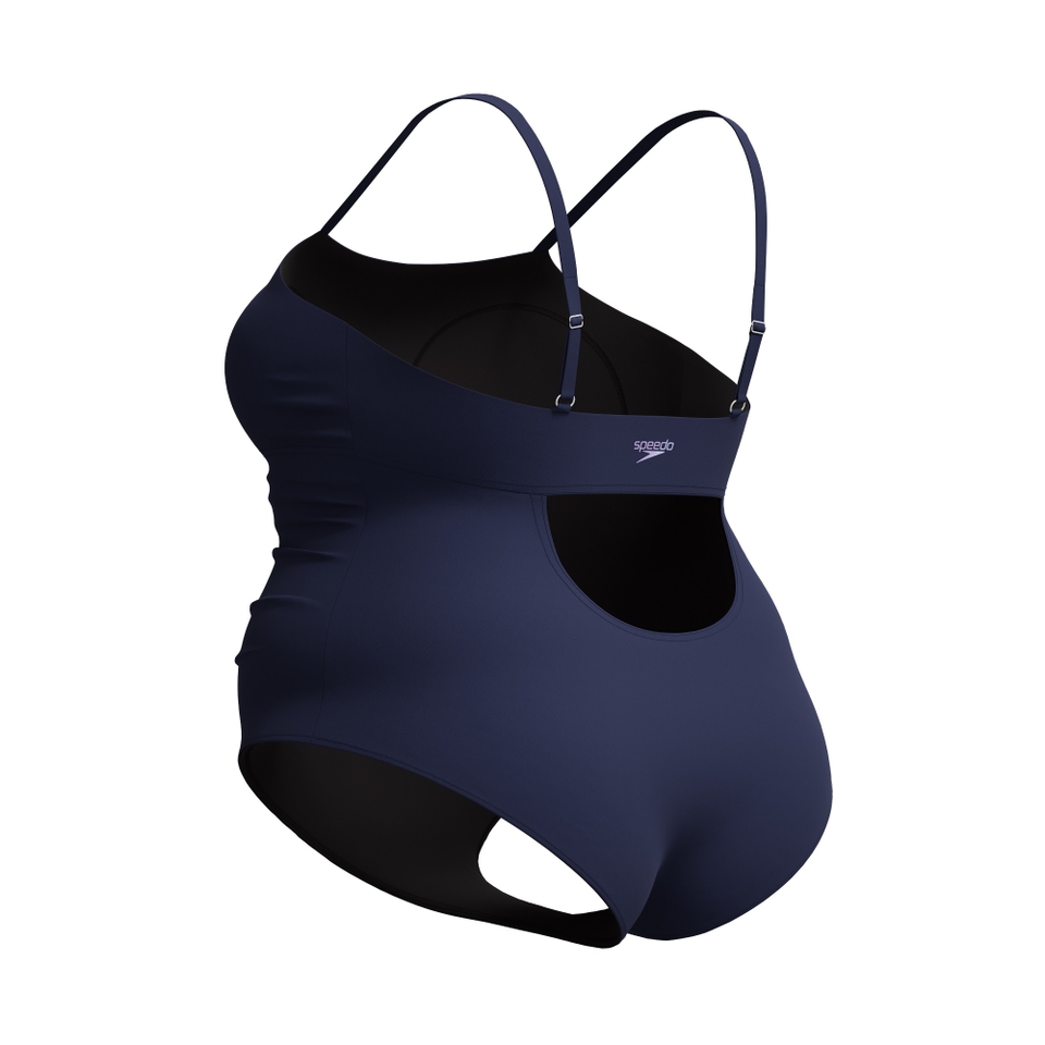 Women's New Plus Solid Shirred Tank One Piece Navy