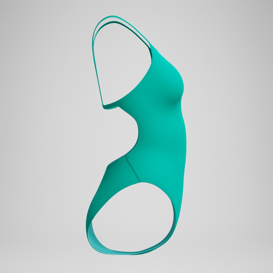 Women's Solid V-Back One Piece Green
