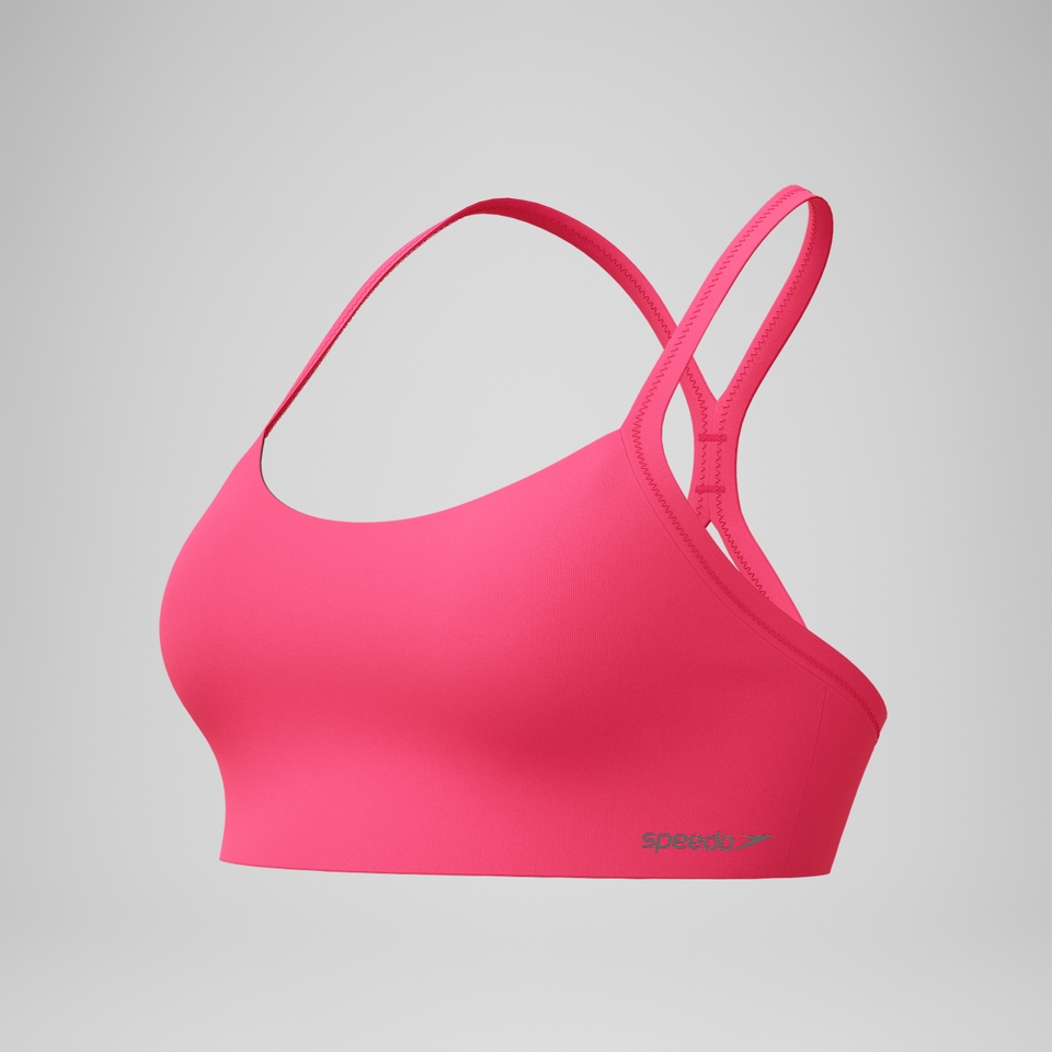 Einfarbiges Racerback-Bikinioberteil Rot für Damen