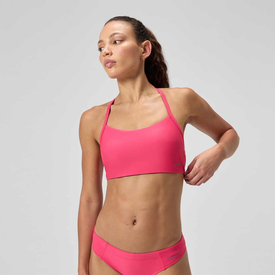 Einfarbiges Racerback-Bikinioberteil Rot für Damen