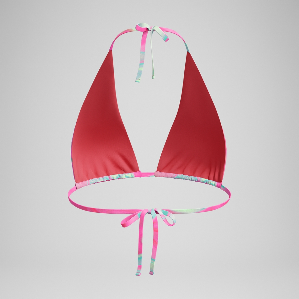 FLU3NTE Bedrucktes Convertible-Bikinioberteil Pink/Koralle für Damen