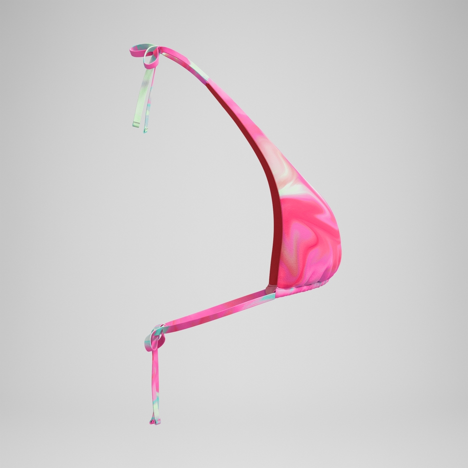 FLU3NTE Bedrucktes Convertible-Bikinioberteil Pink/Koralle für Damen