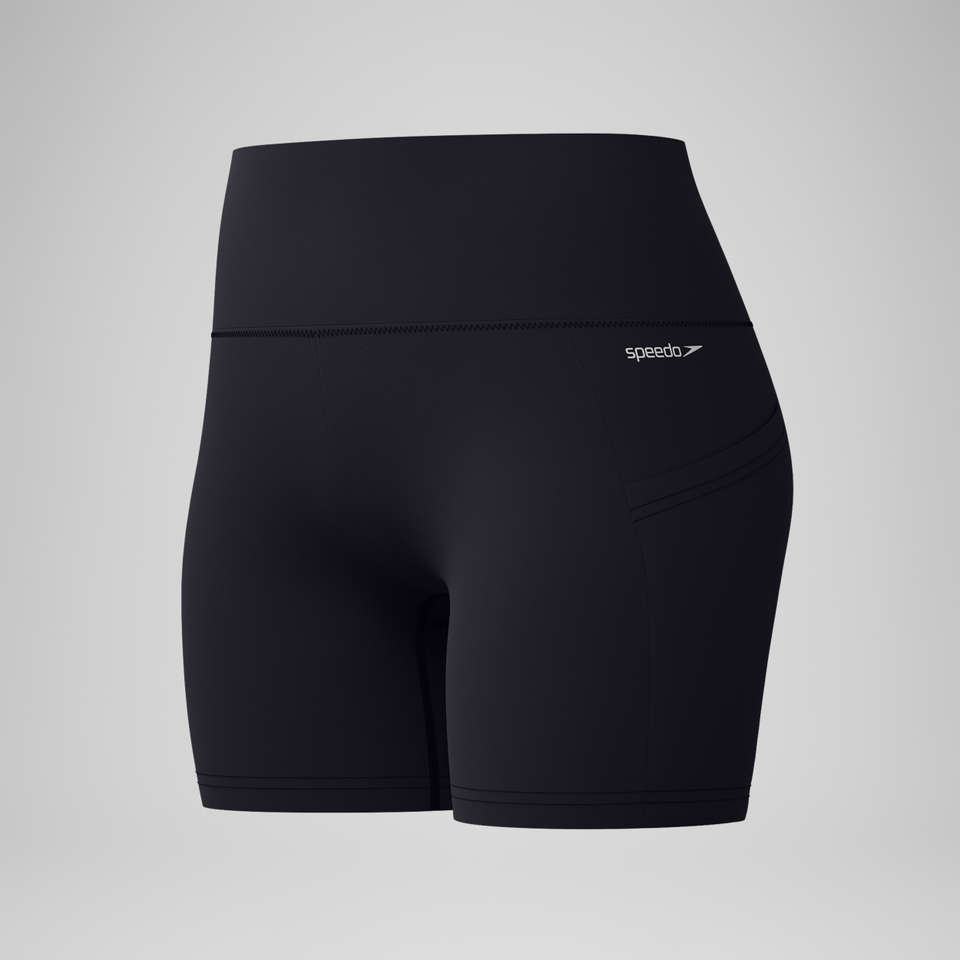 Einfarbige Badeshorts 13 cm Grün für Damen