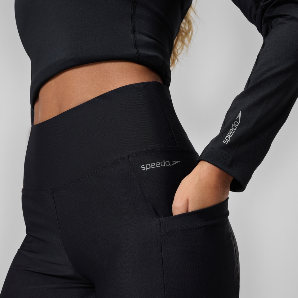 Einfarbige Badeshorts 13 cm Grün für Damen