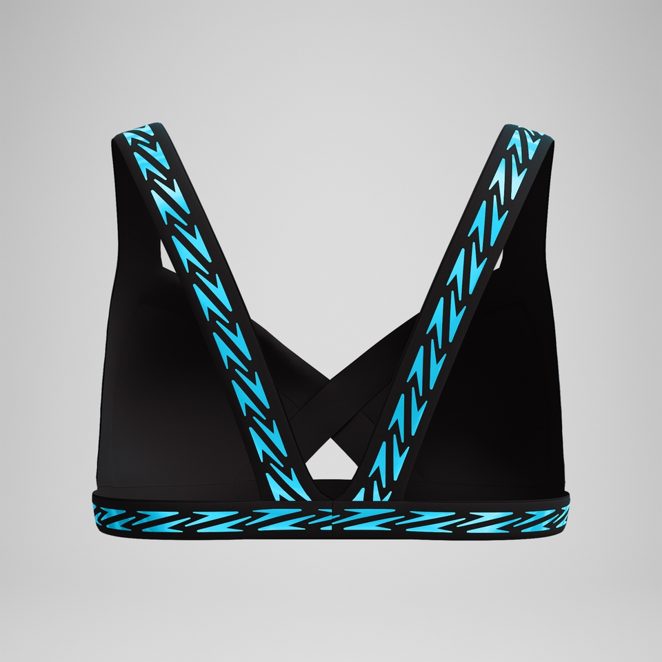 FLU3NTE Logo Elastisches Bikinioberteil Türkis für Damen