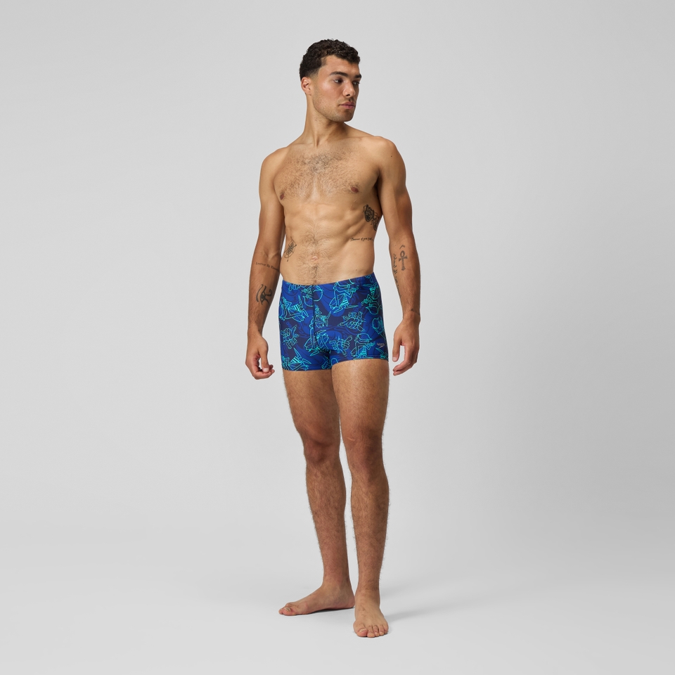 Square Leg Beachstar à motif imprimé pour hommes, bleu