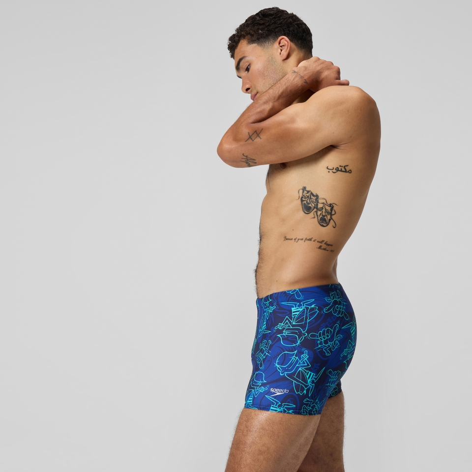 Square Leg Beachstar à motif imprimé pour hommes, bleu