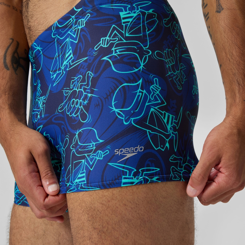 Square Leg Beachstar à motif imprimé pour hommes, bleu